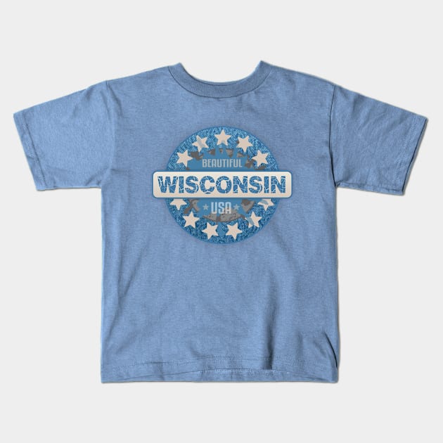 Wisconsin Logo Kids T-Shirt by Dale Preston Design